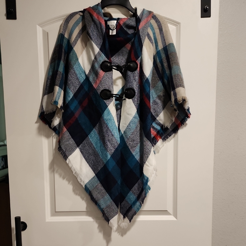 Mixit Plaid Acrylic Poncho